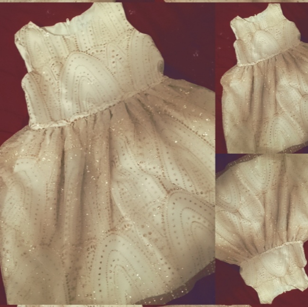 Gold and cream/white special occasion dress Children's Place size 6